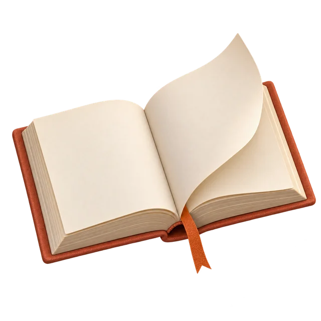 Brack's open-book artwork with a page turning
